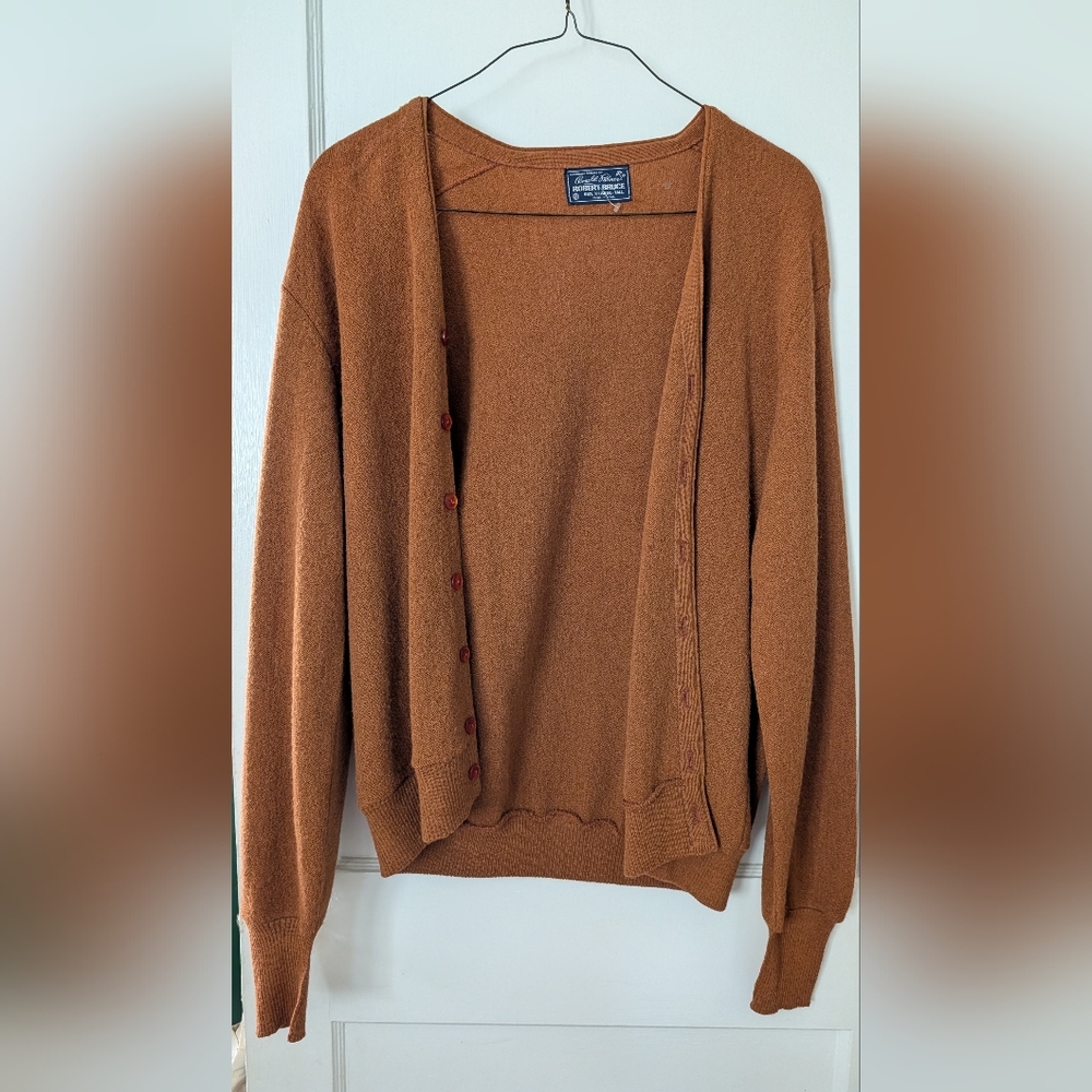 Vintage Arnold Palmer Mens Tall Burnt Orange Cardigan